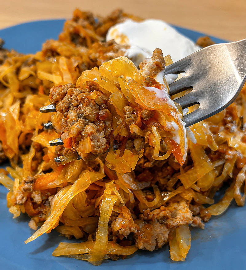 🥘 Тушёная капуста с мясным фаршем